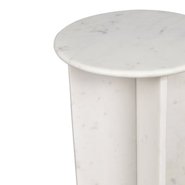 Javier 14" Contemporary Natural Marble Handmade X-Shaped End Table - JONATHAN Y